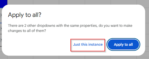 clicking just this instance option
