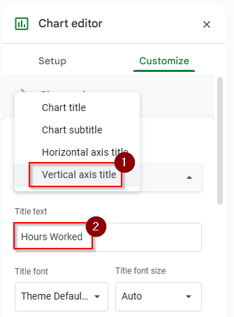 click vertical axis title