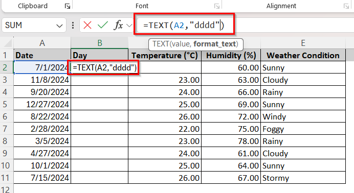 typing text function