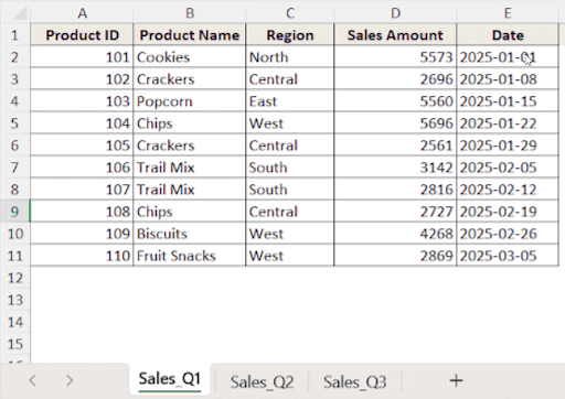 using power query first one 