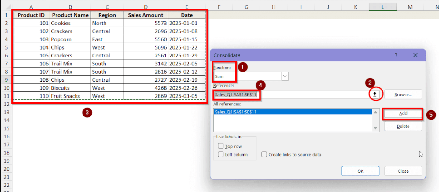 selecting sum function