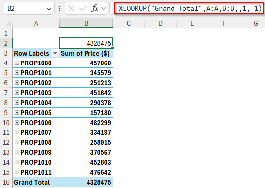 Inserting XLOOKUP Function