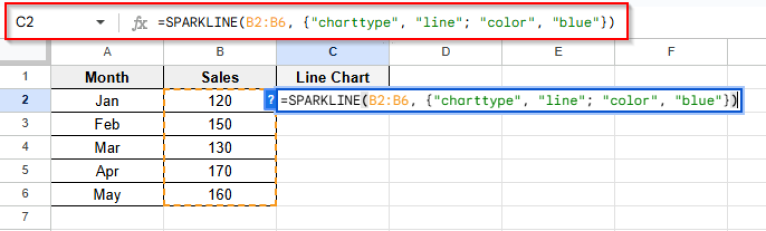 How to Create and Customize Sparkline in Google Sheets - Excel Insider