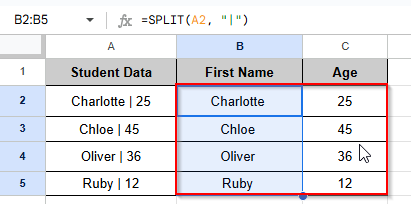 dragging down formula