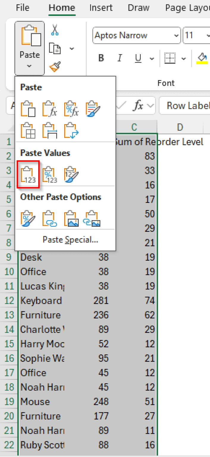 How to Convert Pivot Table to a Table in Excel (2 Quick Methods ...