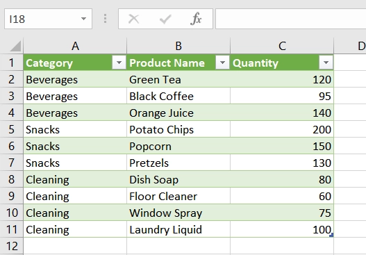 Applying Power Query Fill Down Method