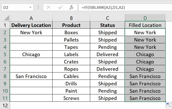 Using Formula in New Column