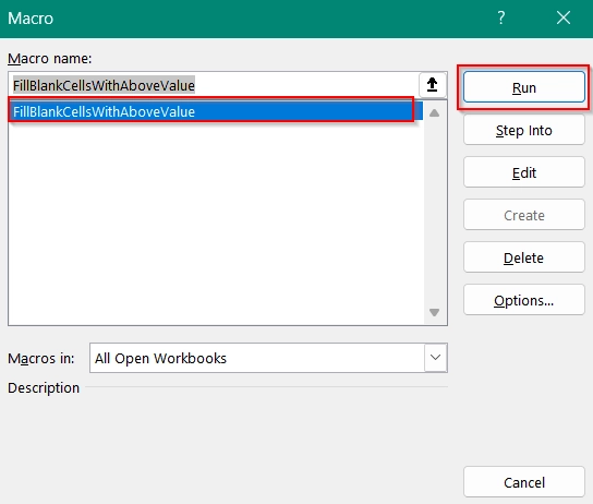 Implementing VBA Macro