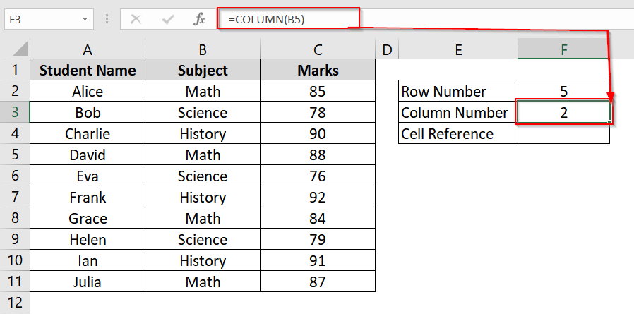Extract Row and Column Numbers Based on a Cell Value