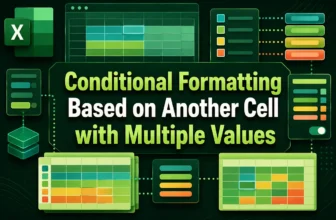 featured image - excel conditional formatting based on another text with multiple values