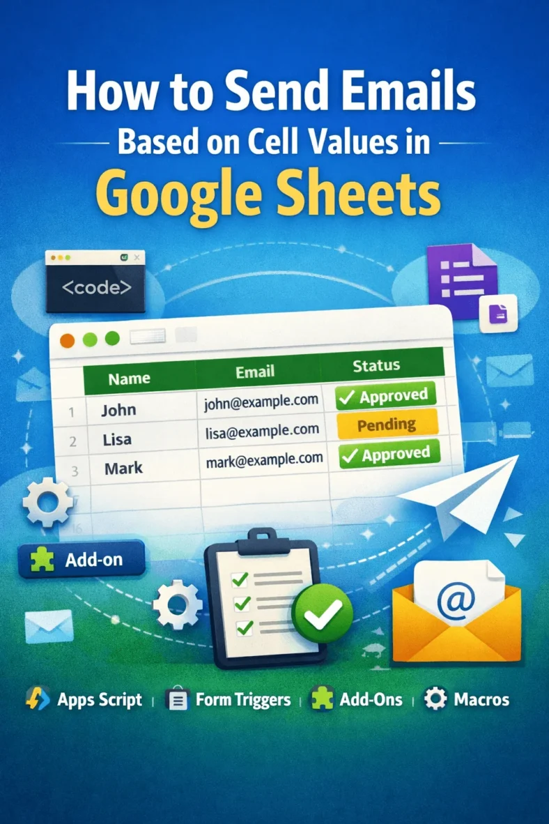 featured image - google sheets send email based on cell value