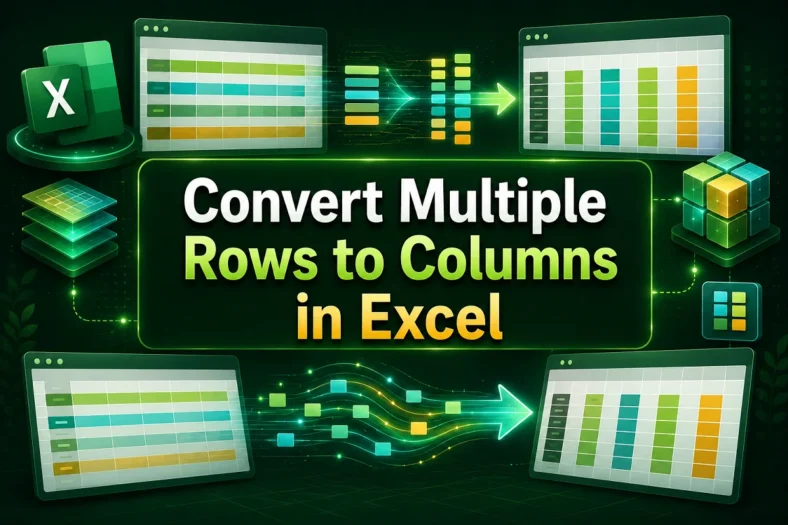 featured image - how to convert multiple rows to columns in excel