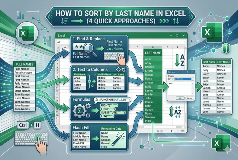 featured image - how to sort by last name in excel