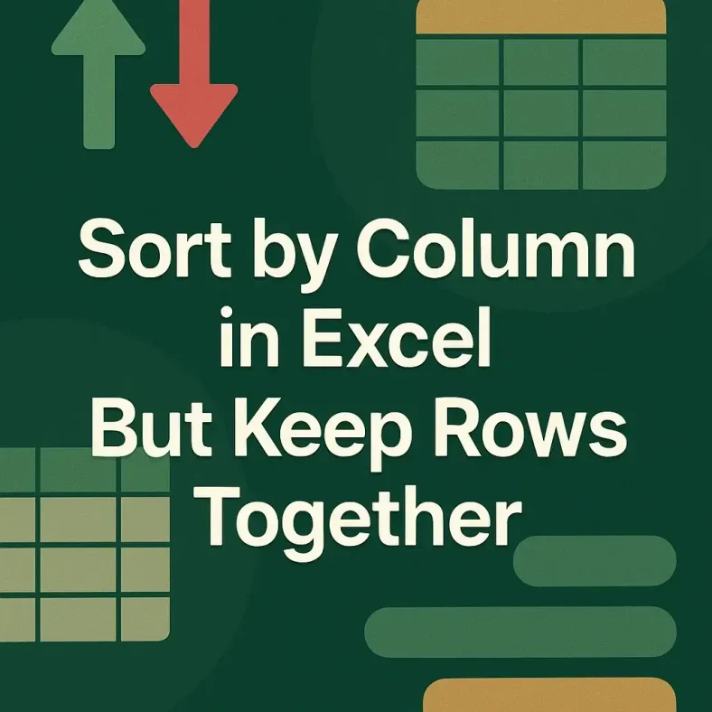 featured image - sort by column but keep rows together in excel