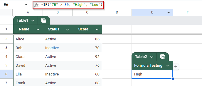 Ensure Data Types Match Within Your Formula