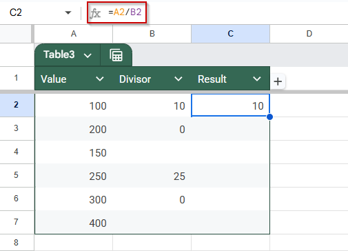 Prevent Division by Zero Errors with Defensive Formula Logic