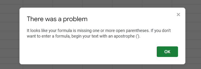 Start with an Equal Sign and Check for Typing Errors