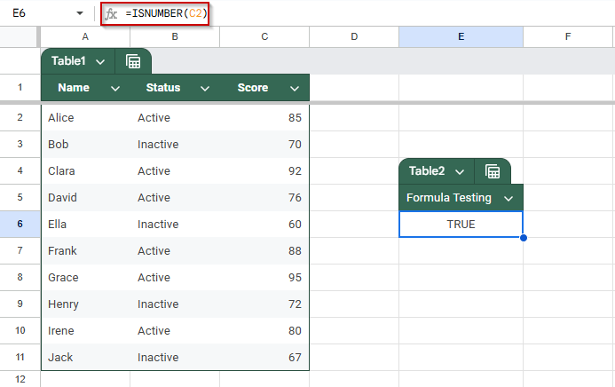 Ensure Data Types Match Within Your Formula
