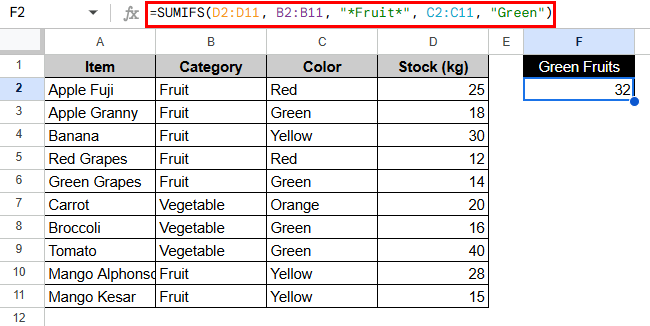 Using SUMIFS for Multiple Conditions
