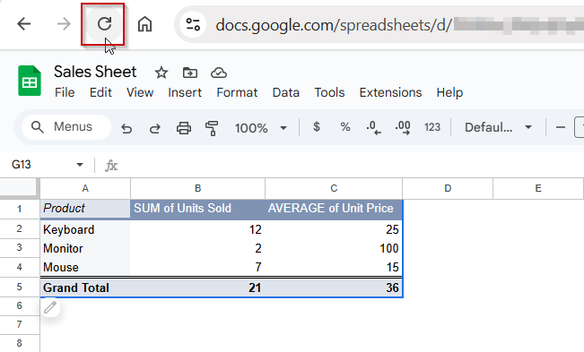 Refresh a Pivot Table After Updating Source Data