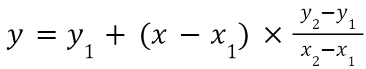 Arithmetic formula to interpolate between two values in Excel