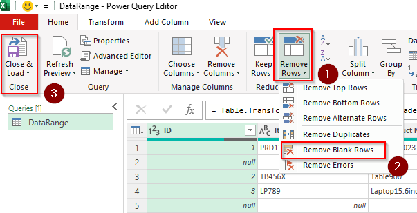 Using the Power Query Tool