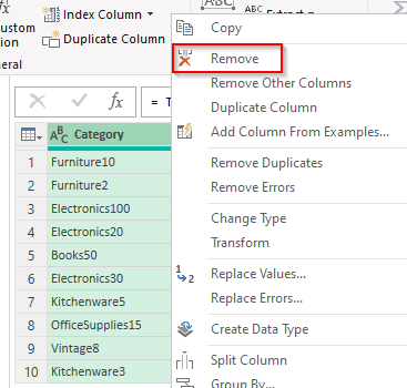 Remove Digits Using the Power Query Feature