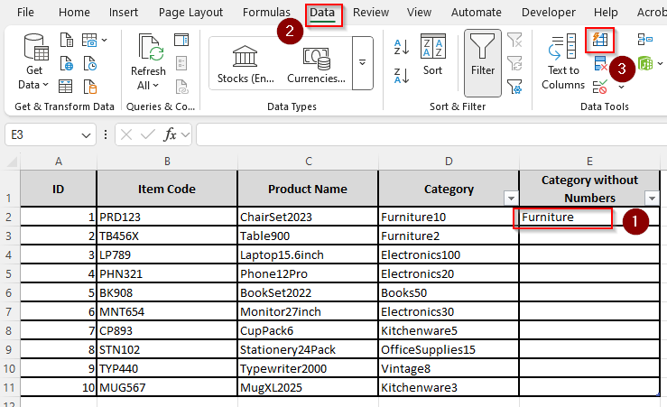 Use the Flash Fill Feature for Patterned Data