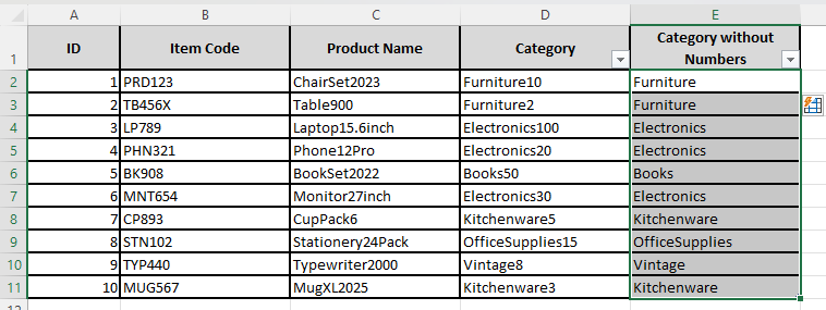Use the Flash Fill Feature for Patterned Data