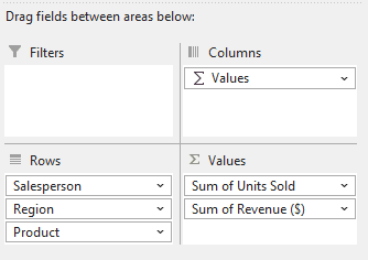 Removing Subtotals of Certain Fields in a Pivot Table
