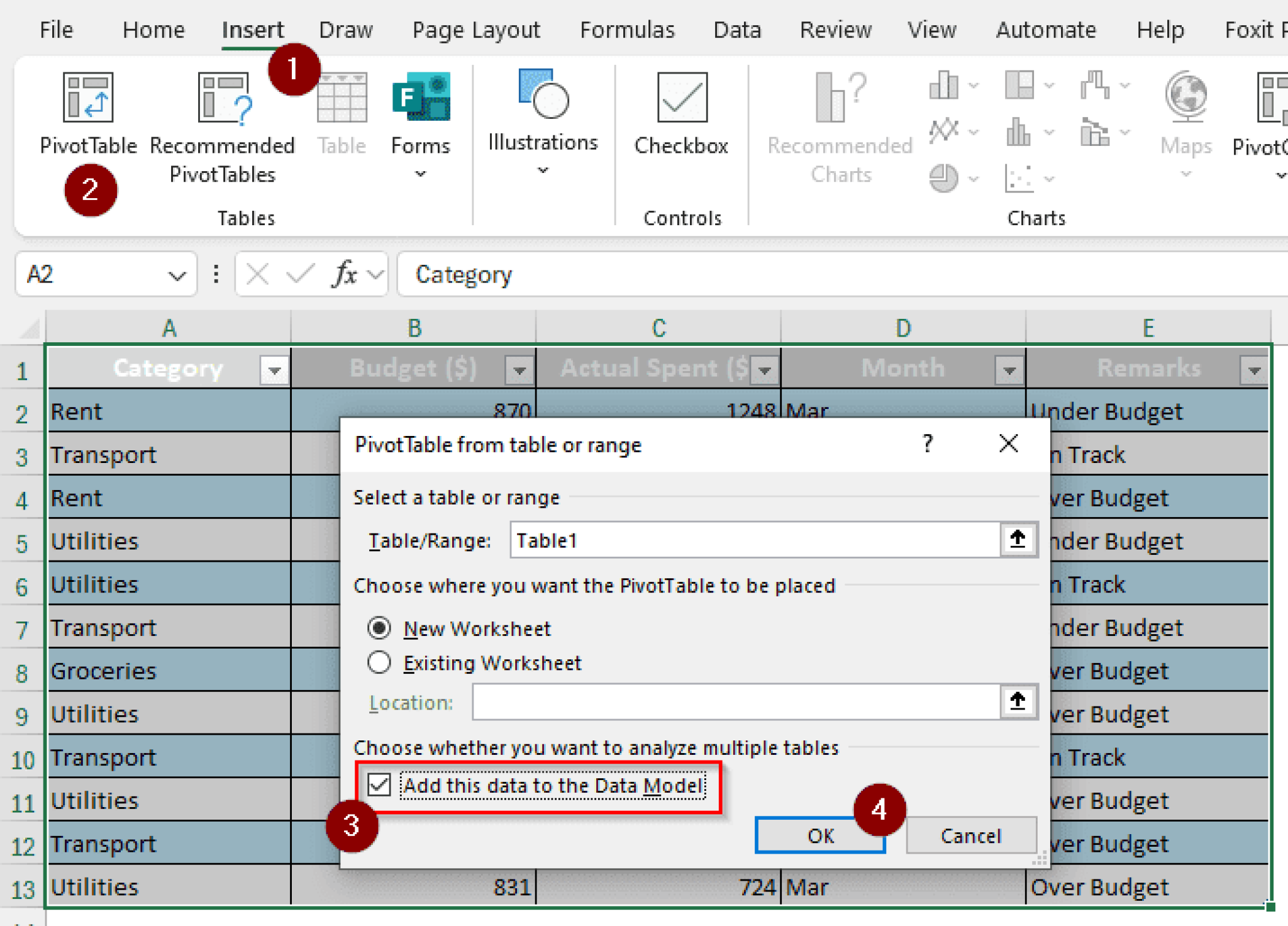 How to Add a Pivot Table to the Data Model in Excel (2 Methods) - Excel ...