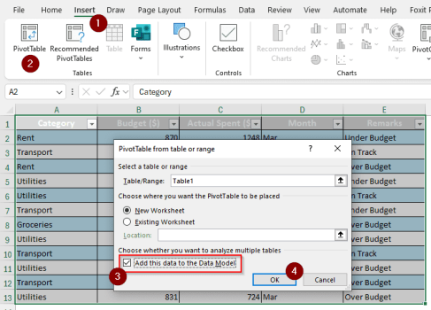 How to Add a Pivot Table to the Data Model in Excel (2 Methods) - Excel ...