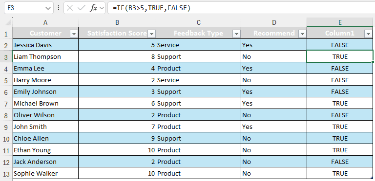 Filtering Using a Helper Column