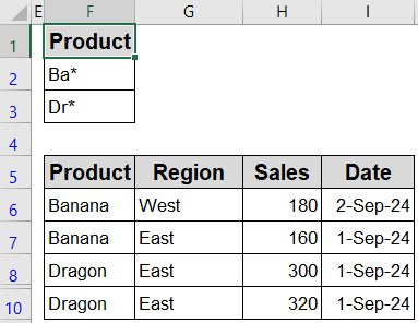 Use Wildcards in Advanced Filter for Partial Matches
