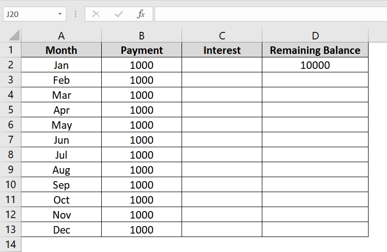 How to Implement Iterative Calculation in Excel Dataset