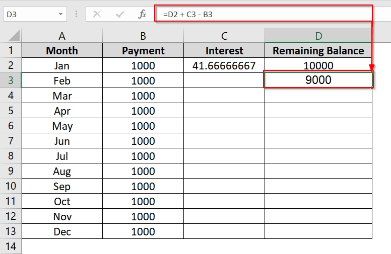 How to Implement Iterative Calculation in Excel Dataset