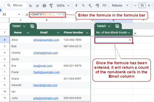 How to Use COUNTIF to Count Non-Blank Cells in Google Sheets - Excel ...