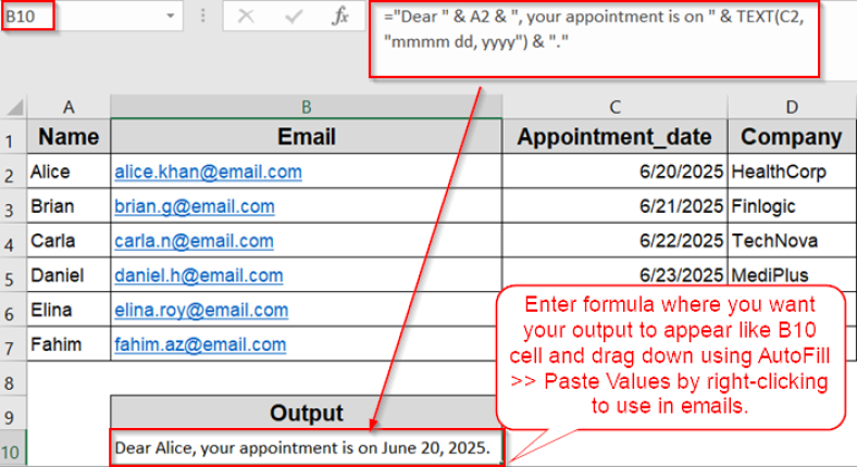 How to Mail Merge Without Microsoft Word in Excel - Excel Insider