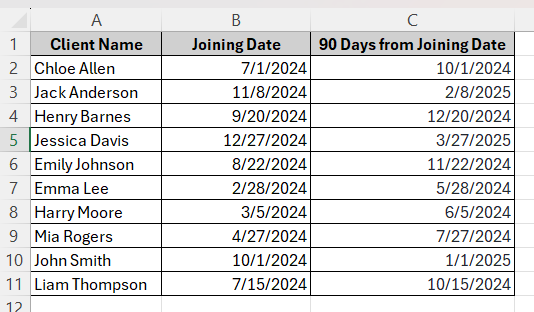 Use the EDATE Function to Add 3 Months from The Date