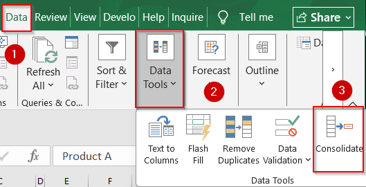 Use the Built-In Consolidate Tool