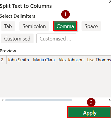 Convert Columns to Rows with Text to Columns and Transpose