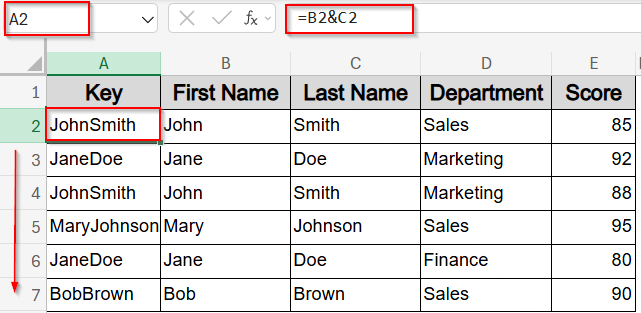 VLOOKUP with Two Lookup Values Using Nested Functions