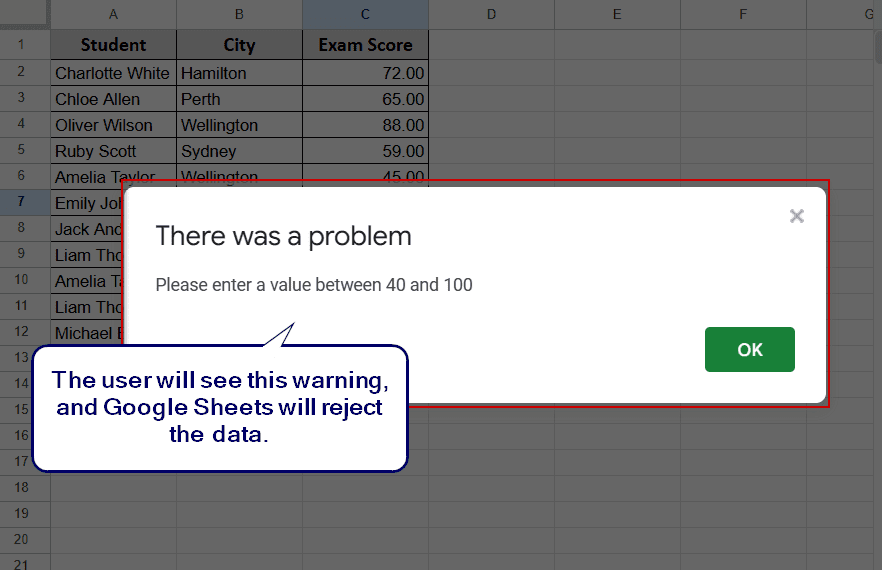 Number Range Validation