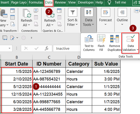 Apply Date Validations Within a Specific Range