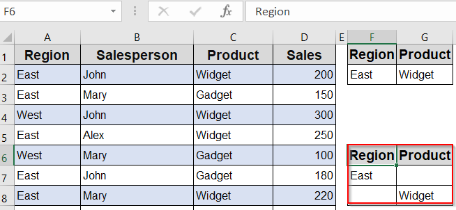 Set Up Advanced Filter Tool for Criteria-Based Extraction