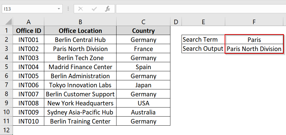 Combining INDEX & MATCH Functions To Lookup Partial Text Match