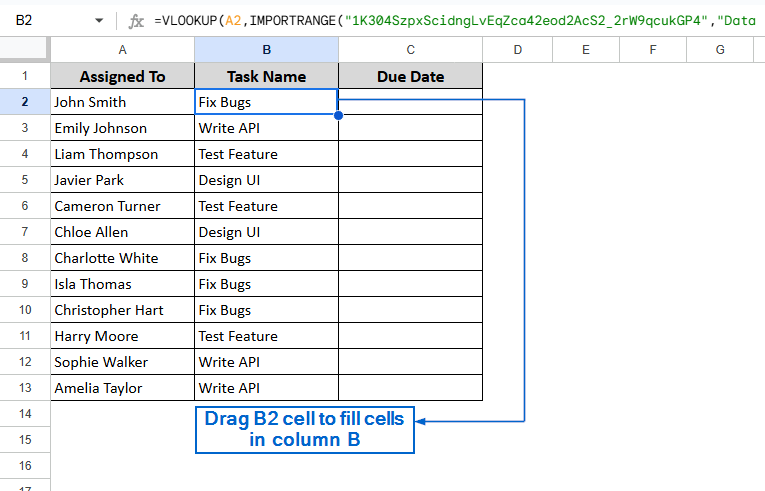 Use VLOOKUP Between Different Workbooks Using IMPORTRANGE