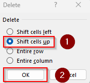 Using the Go To Special Feature to Delete Empty Cells and Shift Data Up