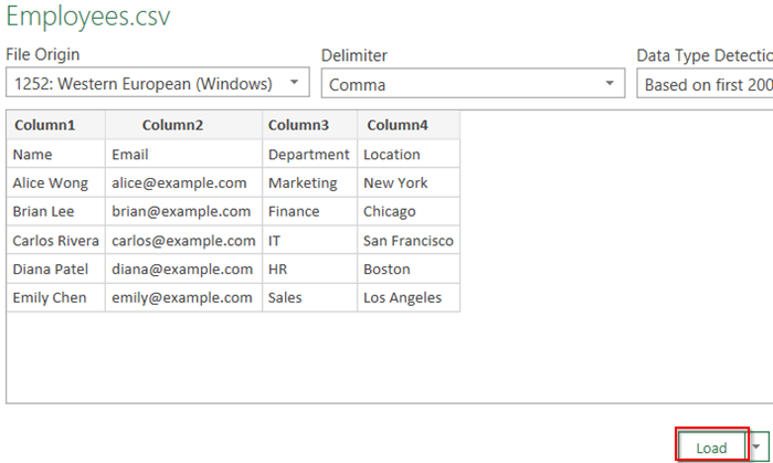 Import and Split CSV or Text Data Using the “From Text/CSV” Tool