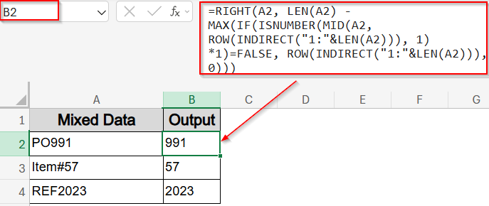 Extract Trailing Numbers (From End of Cell)